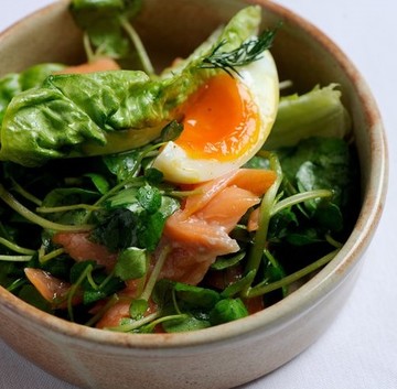 Poached Salmon with Watercress
